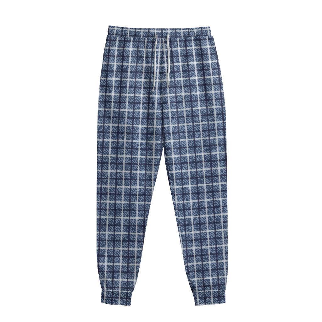 Denim Tattersall Pattern Print Sweatpants