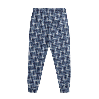 Denim Tattersall Pattern Print Sweatpants