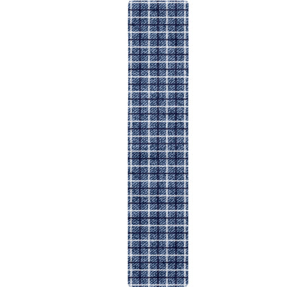 Denim Tattersall Pattern Print Table Runner