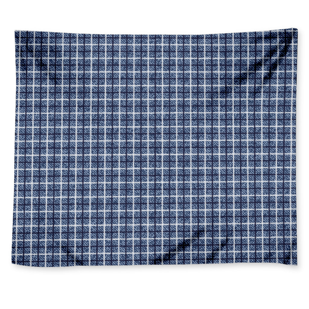 Denim Tattersall Pattern Print Tapestry
