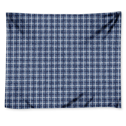 Denim Tattersall Pattern Print Tapestry