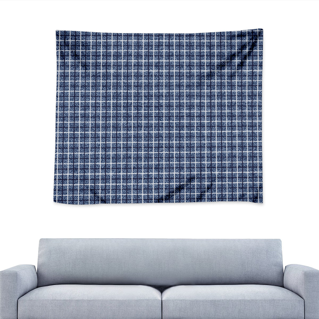 Denim Tattersall Pattern Print Tapestry
