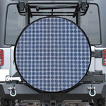Denim Tattersall Pattern Print Tire Cover