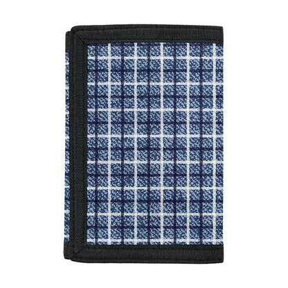 Denim Tattersall Pattern Print Trifold Wallet