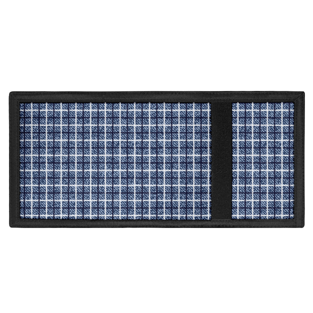 Denim Tattersall Pattern Print Trifold Wallet