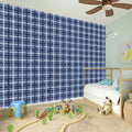 Denim Tattersall Pattern Print Wall Sticker