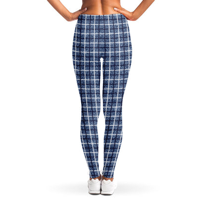 Denim Tattersall Pattern Print Women's Leggings
