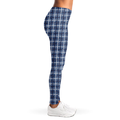 Denim Tattersall Pattern Print Women's Leggings