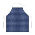 Denim Windowpane Pattern Print Adjustable Apron