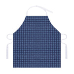 Denim Windowpane Pattern Print Adjustable Apron