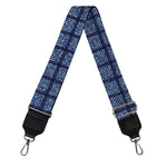 Denim Windowpane Pattern Print Bag Strap