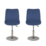 Denim Windowpane Pattern Print Bar Stool Covers