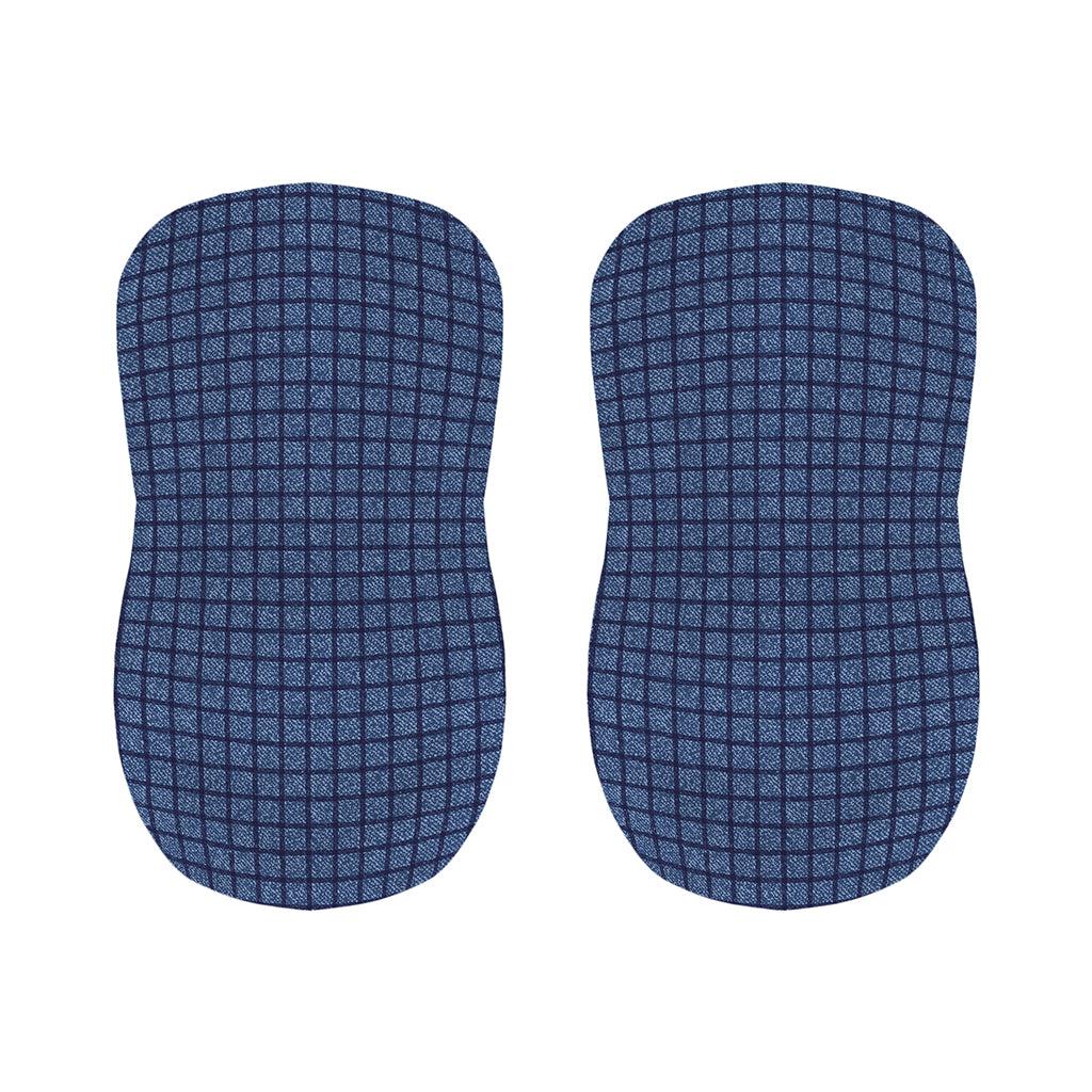 Denim Windowpane Pattern Print Bar Stool Covers