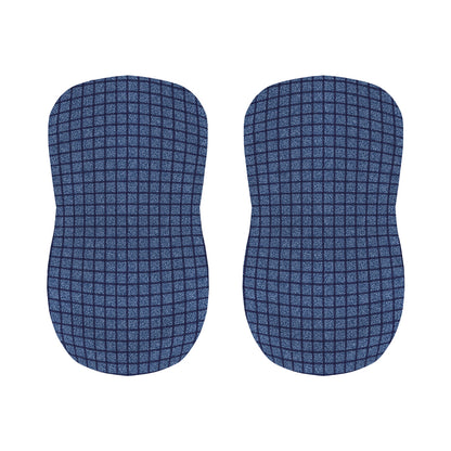 Denim Windowpane Pattern Print Bar Stool Covers