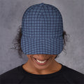 Denim Windowpane Pattern Print Baseball Cap