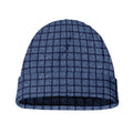 Denim Windowpane Pattern Print Beanie