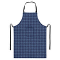 Denim Windowpane Pattern Print Bib Apron With Pocket
