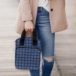 Denim Windowpane Pattern Print Bible Tote Bag