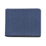 Denim Windowpane Pattern Print Bifold Wallet