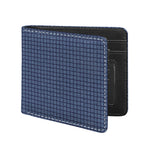 Denim Windowpane Pattern Print Bifold Wallet