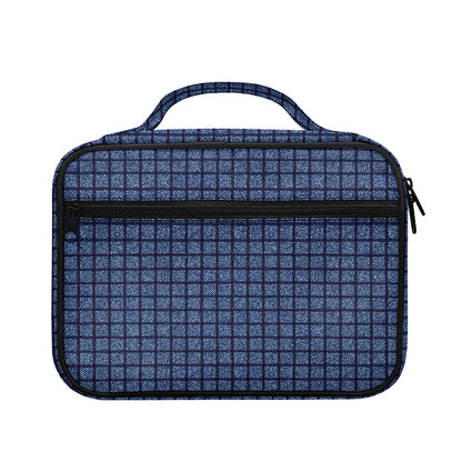 Denim Windowpane Pattern Print Briefcase Bible Bag