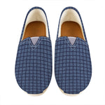Denim Windowpane Pattern Print Casual Shoes