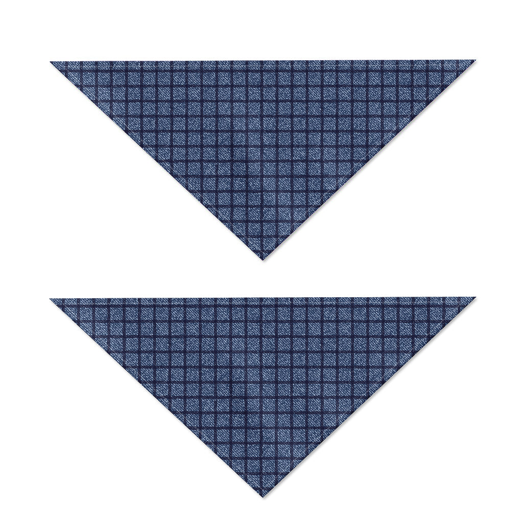 Denim Windowpane Pattern Print Dog Bandana