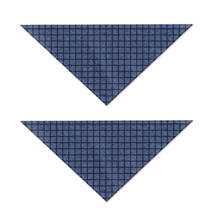 Denim Windowpane Pattern Print Dog Bandana