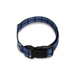 Denim Windowpane Pattern Print Dog Collar