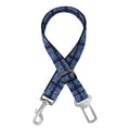 Denim Windowpane Pattern Print Dog Seat Belt