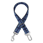 Denim Windowpane Pattern Print Dog Seat Belt