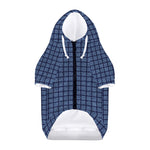 Denim Windowpane Pattern Print Dog Zip Up Hoodie
