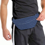 Denim Windowpane Pattern Print Fanny Pack