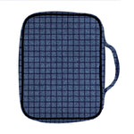 Denim Windowpane Pattern Print Front Pocket Bible Bag