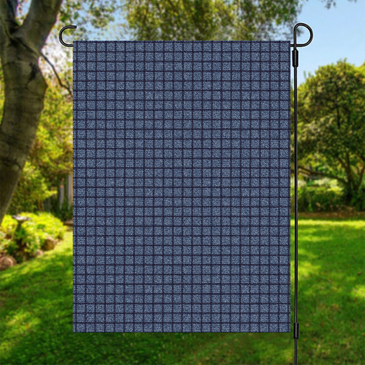 Denim Windowpane Pattern Print Garden Flag