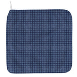 Denim Windowpane Pattern Print Hand Towel