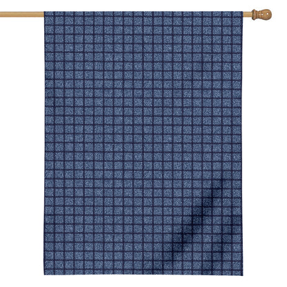 Denim Windowpane Pattern Print House Flag