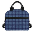 Denim Windowpane Pattern Print Insulated Lunch Bag