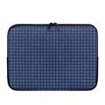 Denim Windowpane Pattern Print Laptop Sleeve