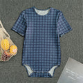 Denim Windowpane Pattern Print Men's Bodysuit