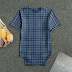 Denim Windowpane Pattern Print Men's Bodysuit