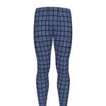 Denim Windowpane Pattern Print Men's leggings