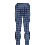 Denim Windowpane Pattern Print Men's leggings