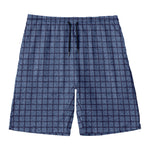 Denim Windowpane Pattern Print Men's Swim Trunks
