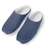 Denim Windowpane Pattern Print Mesh Casual Shoes