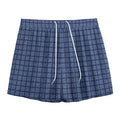 Denim Windowpane Pattern Print Mesh Shorts