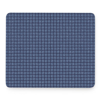 Denim Windowpane Pattern Print Mouse Pad