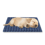 Denim Windowpane Pattern Print Pet Cooling Mat Cover