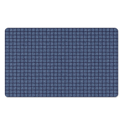 Denim Windowpane Pattern Print Polyester Doormat