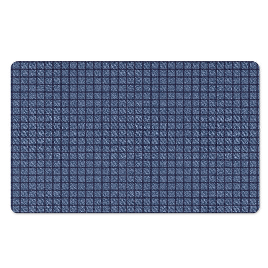 Denim Windowpane Pattern Print Polyester Doormat